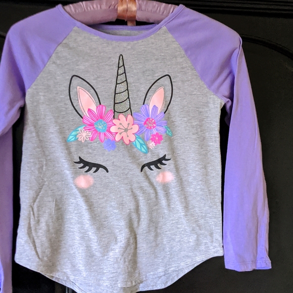 🦄10, Jumping Beans girls unicorn long sleeve t-shirt - Picture 1 of 5